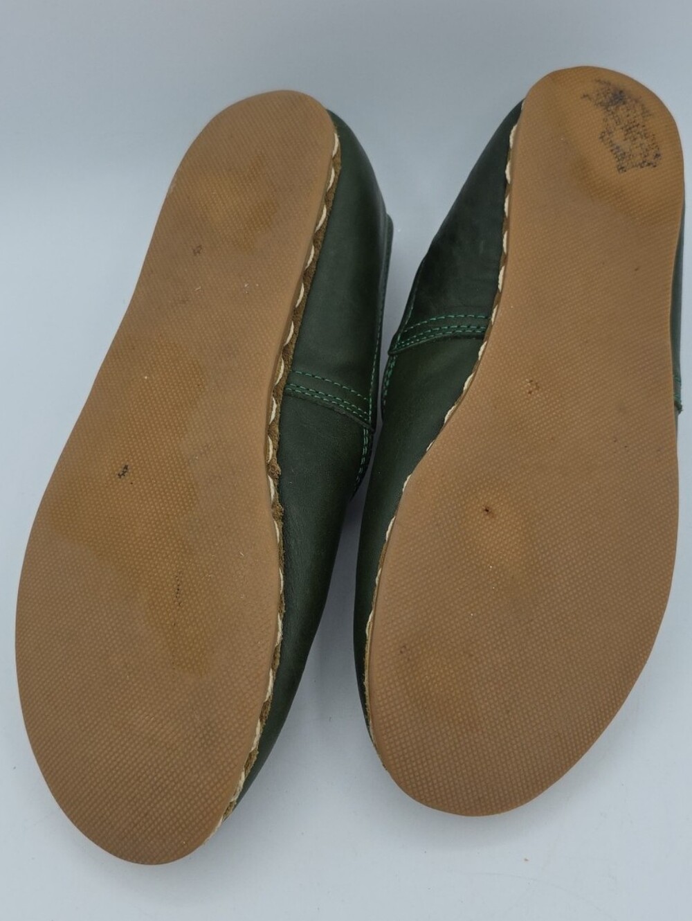 Sabah Denali Green Handmade Turkish Leather Slip On Boho Loafers Shoes Wms 39 - Picture 8 of 8